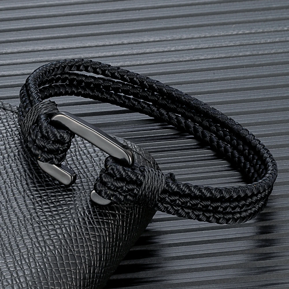 Multilayer Rope Bracelet - Waterproof C Clasp Stainless Steel Hook