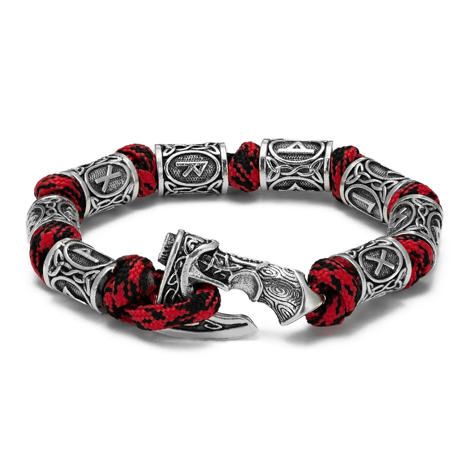 Norse Vikings Axes Wrap Bracelet Hammer Paracord Survival Rope