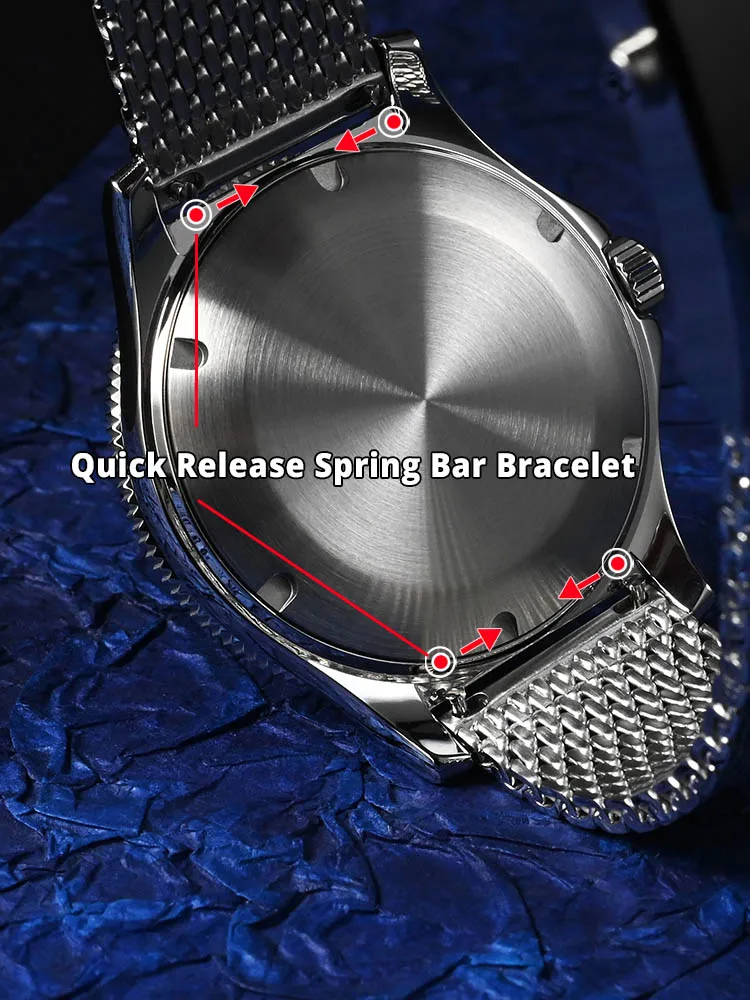 San Martin Original Design 41mm GMT Dive Watch NH34 Automatic 200M Waterproof Quick Release Bracelet