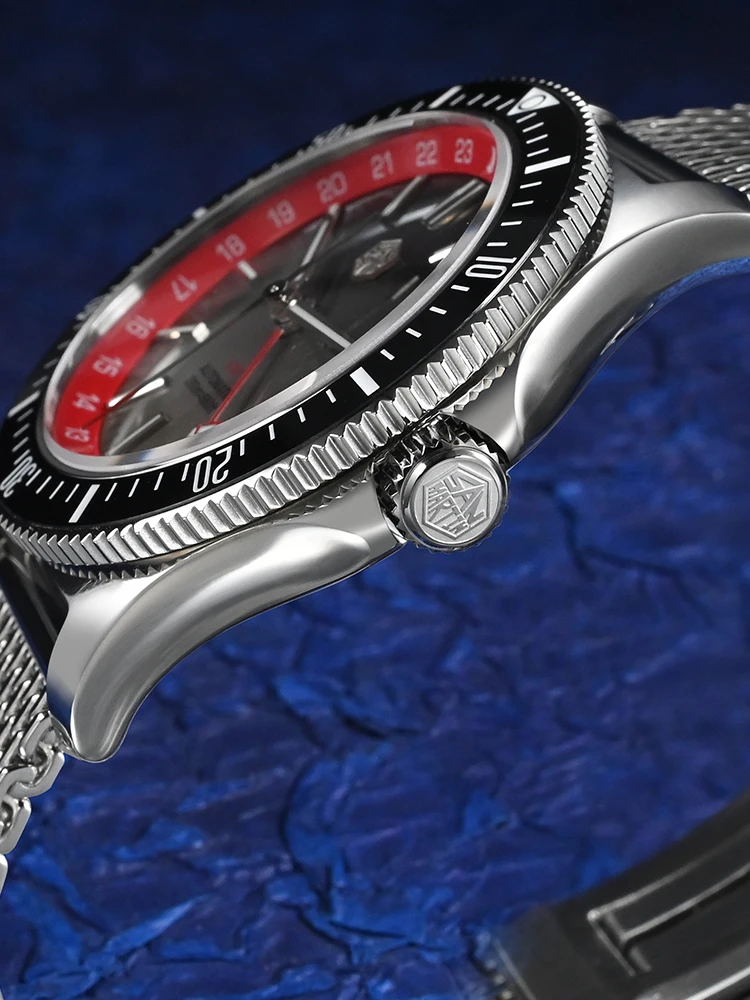 San Martin Original Design 41mm GMT Dive Watch NH34 Automatic 200M Waterproof Quick Release Bracelet