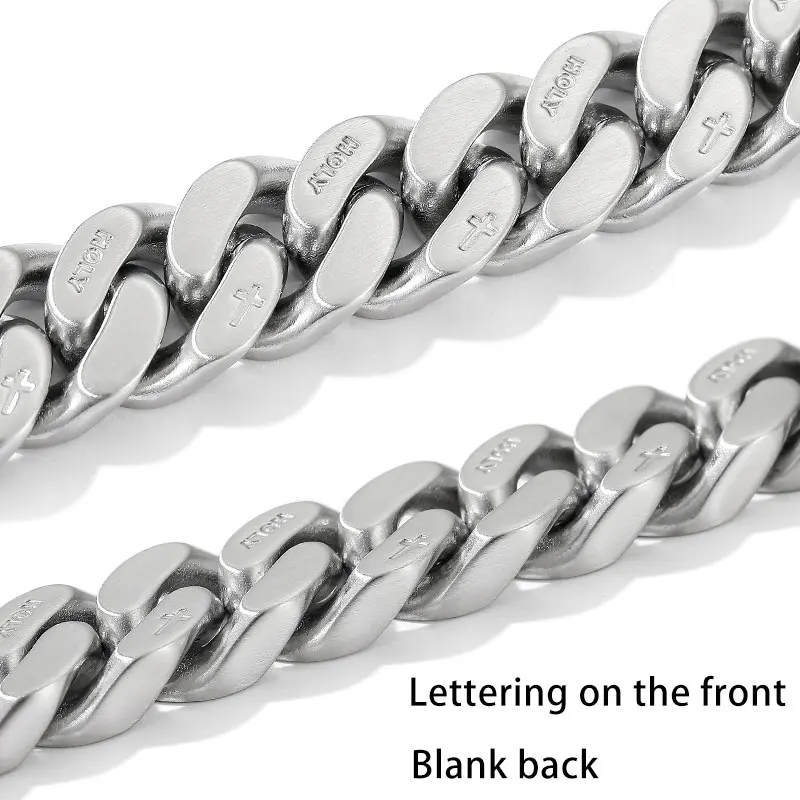 Stainless Steel Cuban Link Chain Necklace Gothic Punk Style