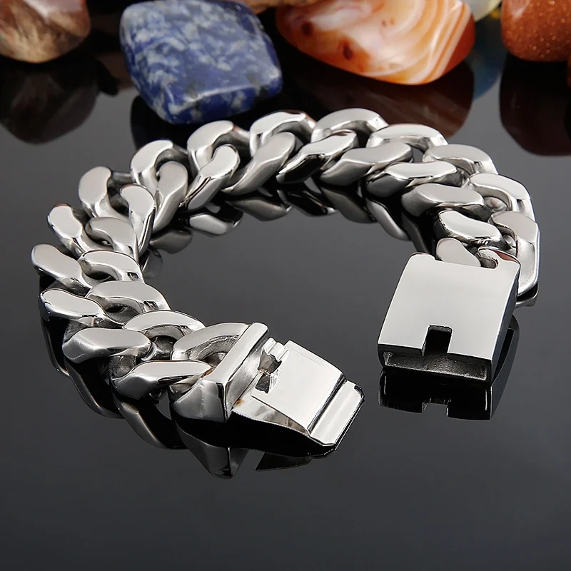 Stainless Steel Cuban Chain Bracelet for Men