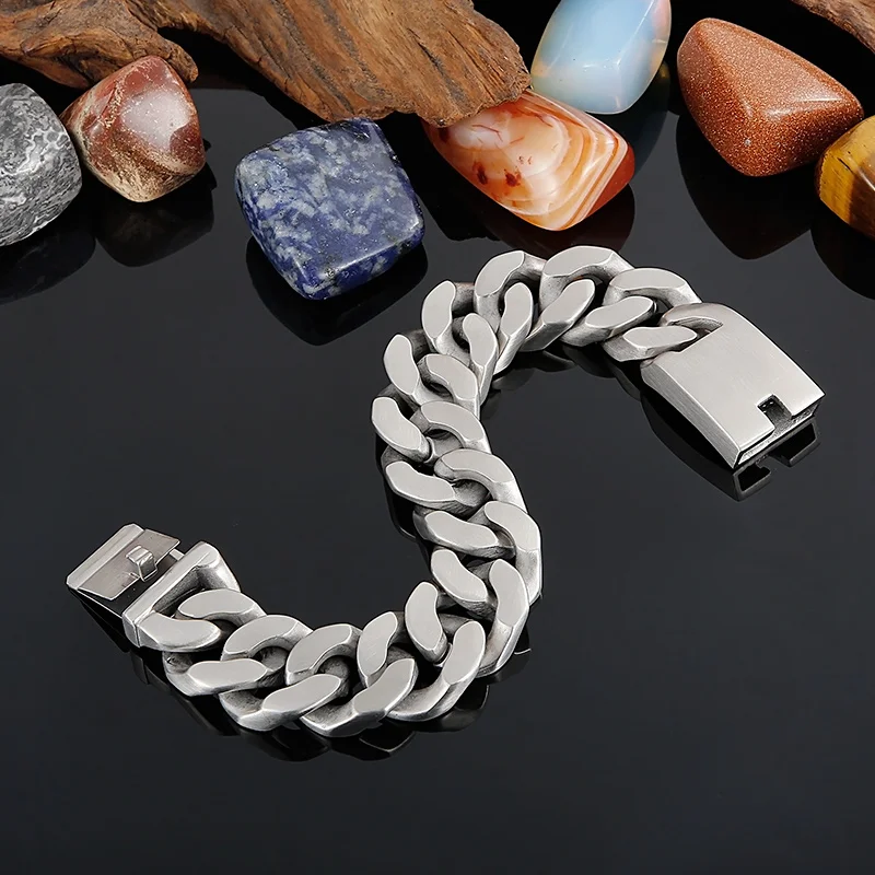 Stainless Steel Cuban Chain Bracelet for Men