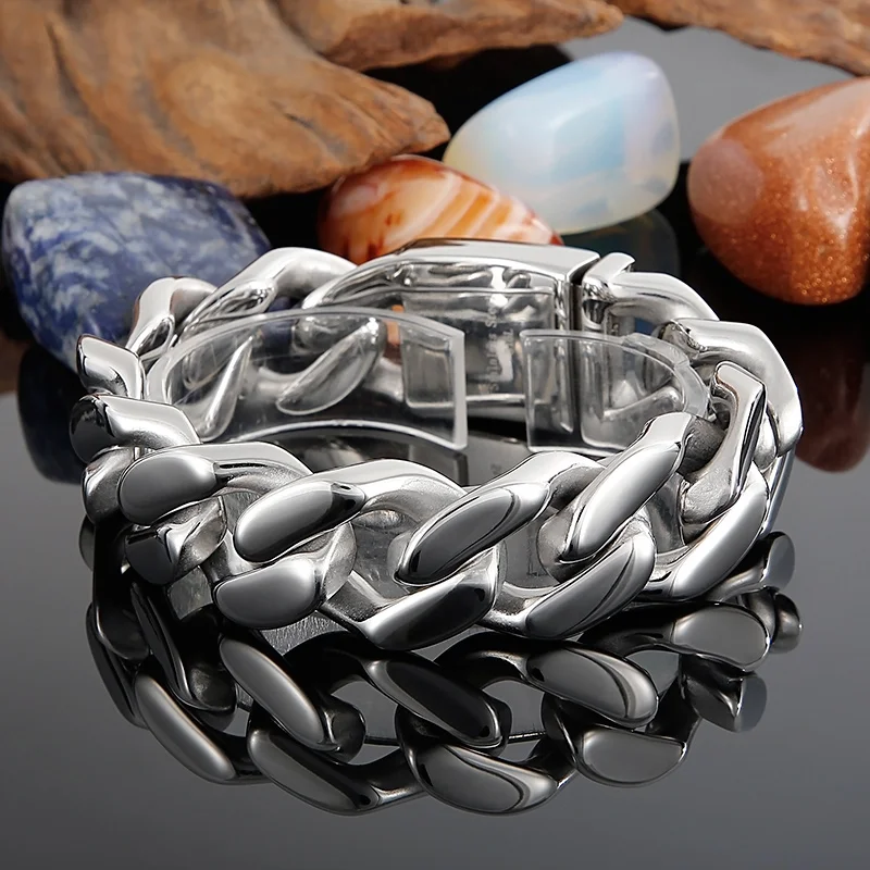 Stainless Steel Cuban Chain Bracelet for Men