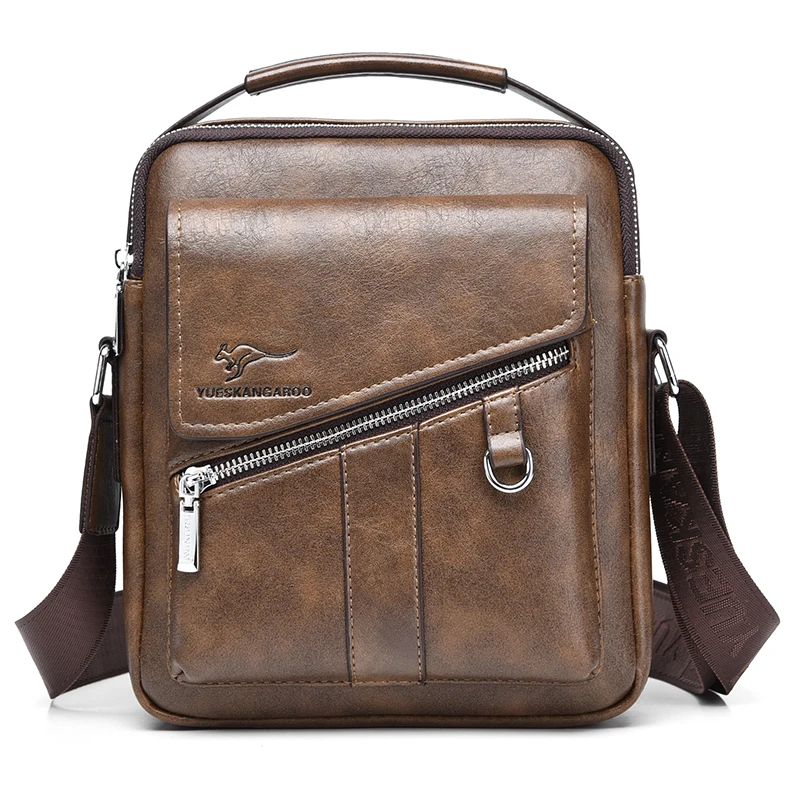 Luxury Men's Shoulder Bag - Vintage PU Leather Business Messenger Bag