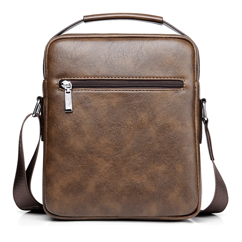 Luxury Men's Shoulder Bag - Vintage PU Leather Business Messenger Bag