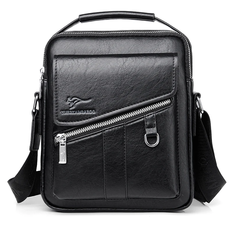 Luxury Men's Shoulder Bag - Vintage PU Leather Business Messenger Bag