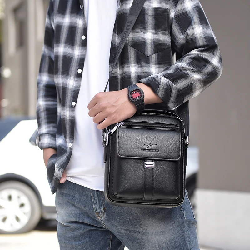 Vintage PU Leather Messenger Bag