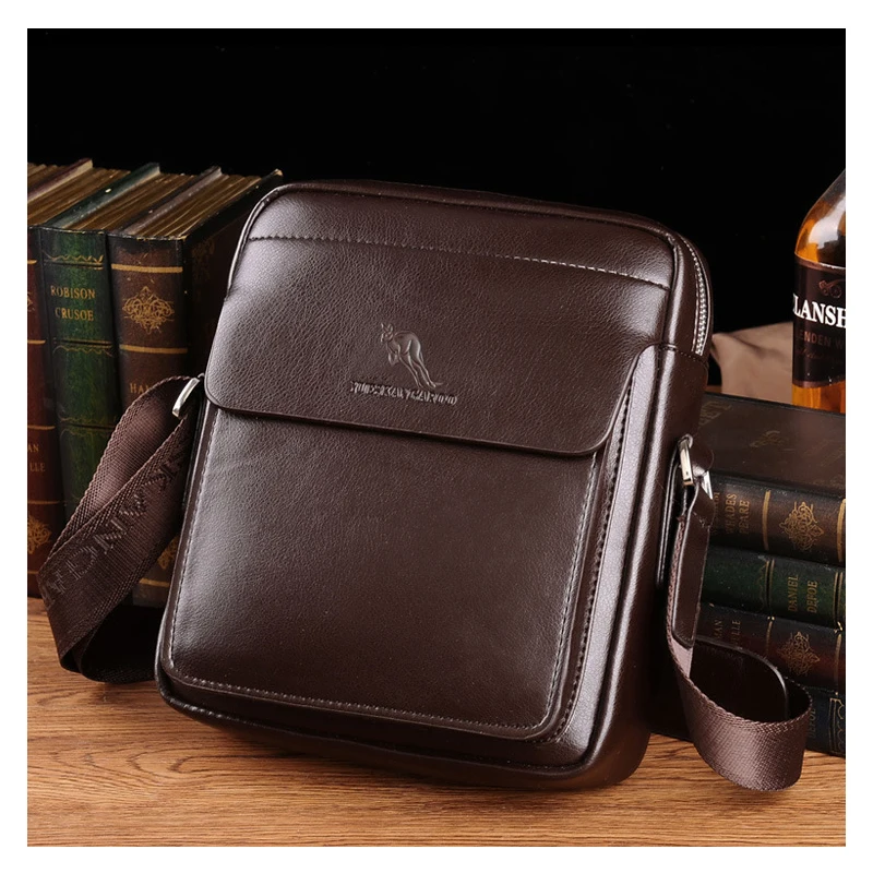 Casual Men's PU Leather Shoulder Bag - Small Crossbody Messenger Bag