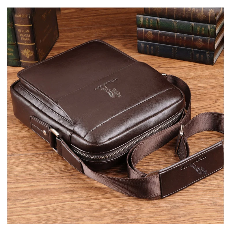Casual Men's PU Leather Shoulder Bag - Small Crossbody Messenger Bag