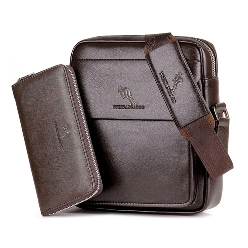 Casual Men's PU Leather Shoulder Bag - Small Crossbody Messenger Bag