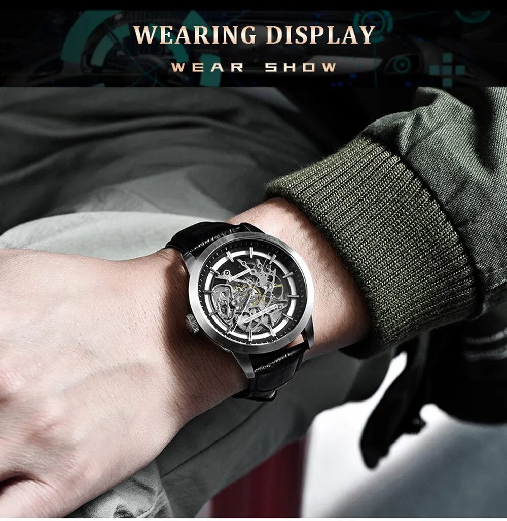 Skeleton Watch Pagani PD-1638 Luxury Automatic Mechanical Watch for Men