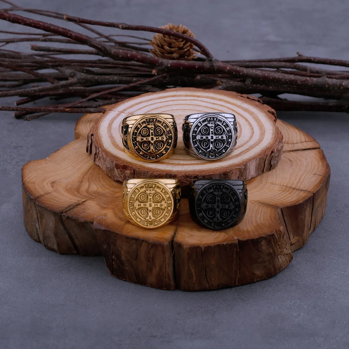Vintage Religious Saint Benedict's Christian Cross Ring