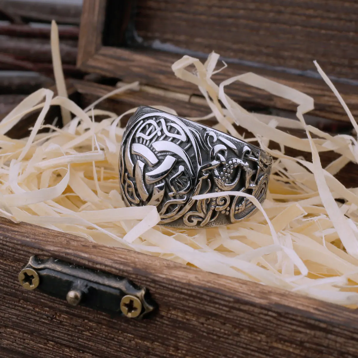 Viking Odin Warrior Rune Stainless Steel Ring - Men's Creative Charm