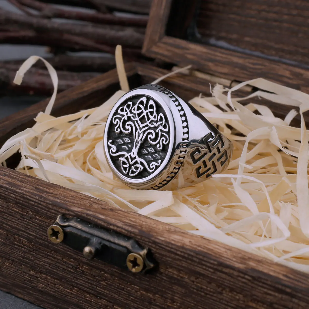 Viking Tree of Life Stainless Steel Ring
