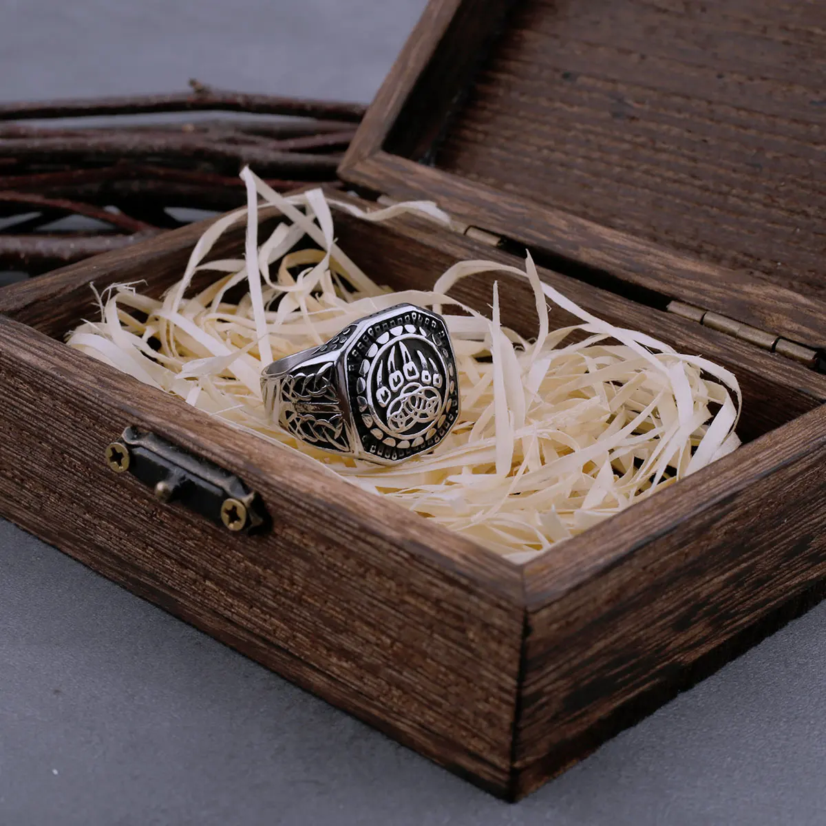 Nordic Viking Warrior Bear Claw Ring