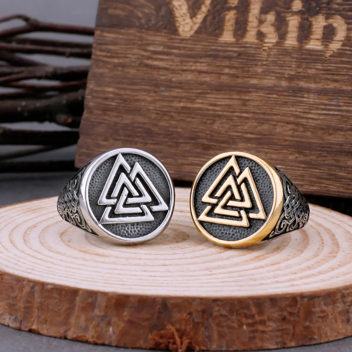 Men’s Stainless Steel Vikings Valknut Ring