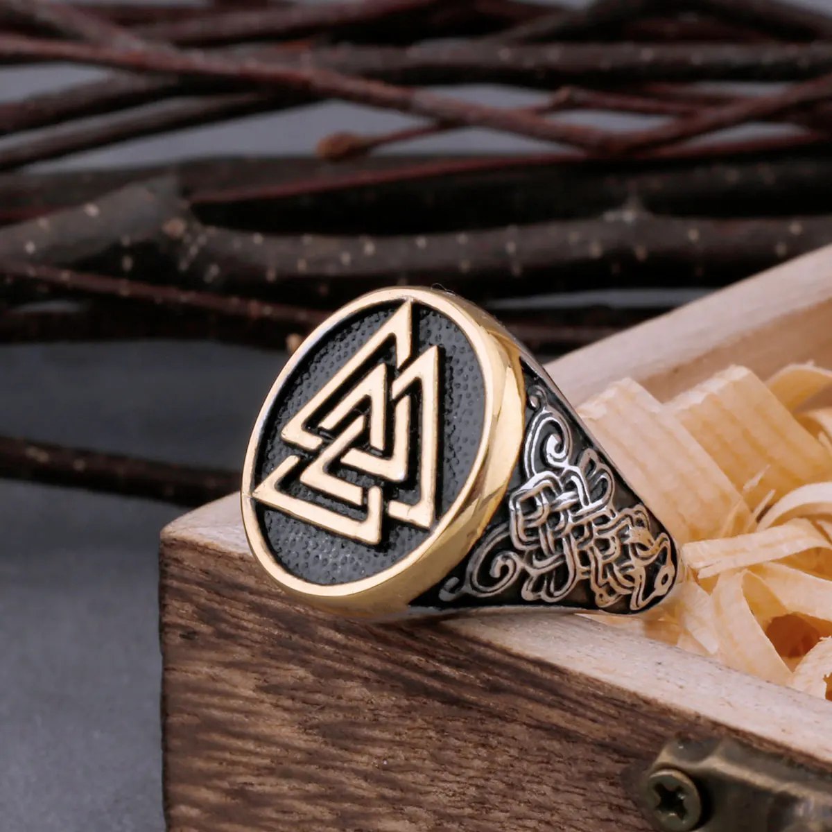 Men’s Stainless Steel Vikings Valknut Ring