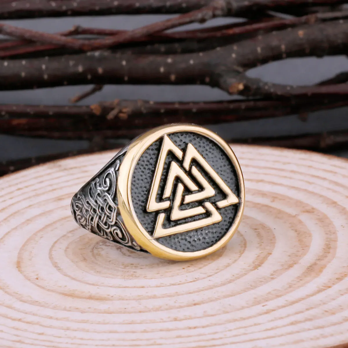 Men’s Stainless Steel Vikings Valknut Ring
