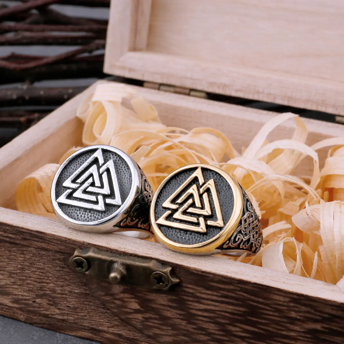 Men’s Stainless Steel Vikings Valknut Ring