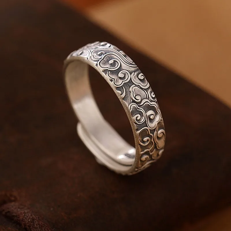 Matte Cloud/Plum/Lotus S999 Silver Ring