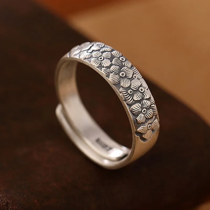 Matte Cloud/Plum/Lotus S999 Silver Ring