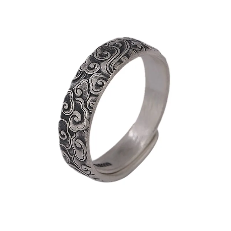 Matte Cloud/Plum/Lotus S999 Silver Ring