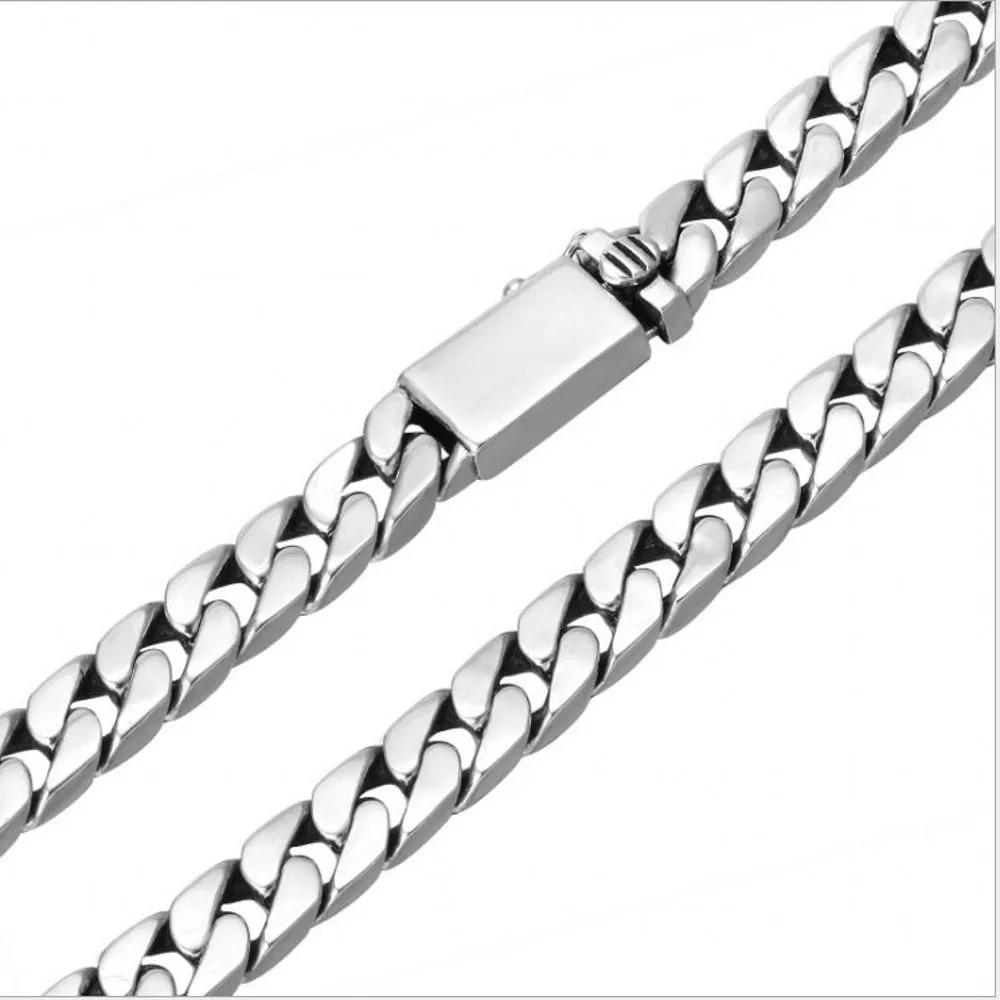S925 Sterling Silver Men's Necklace Trendy 8mm Chain