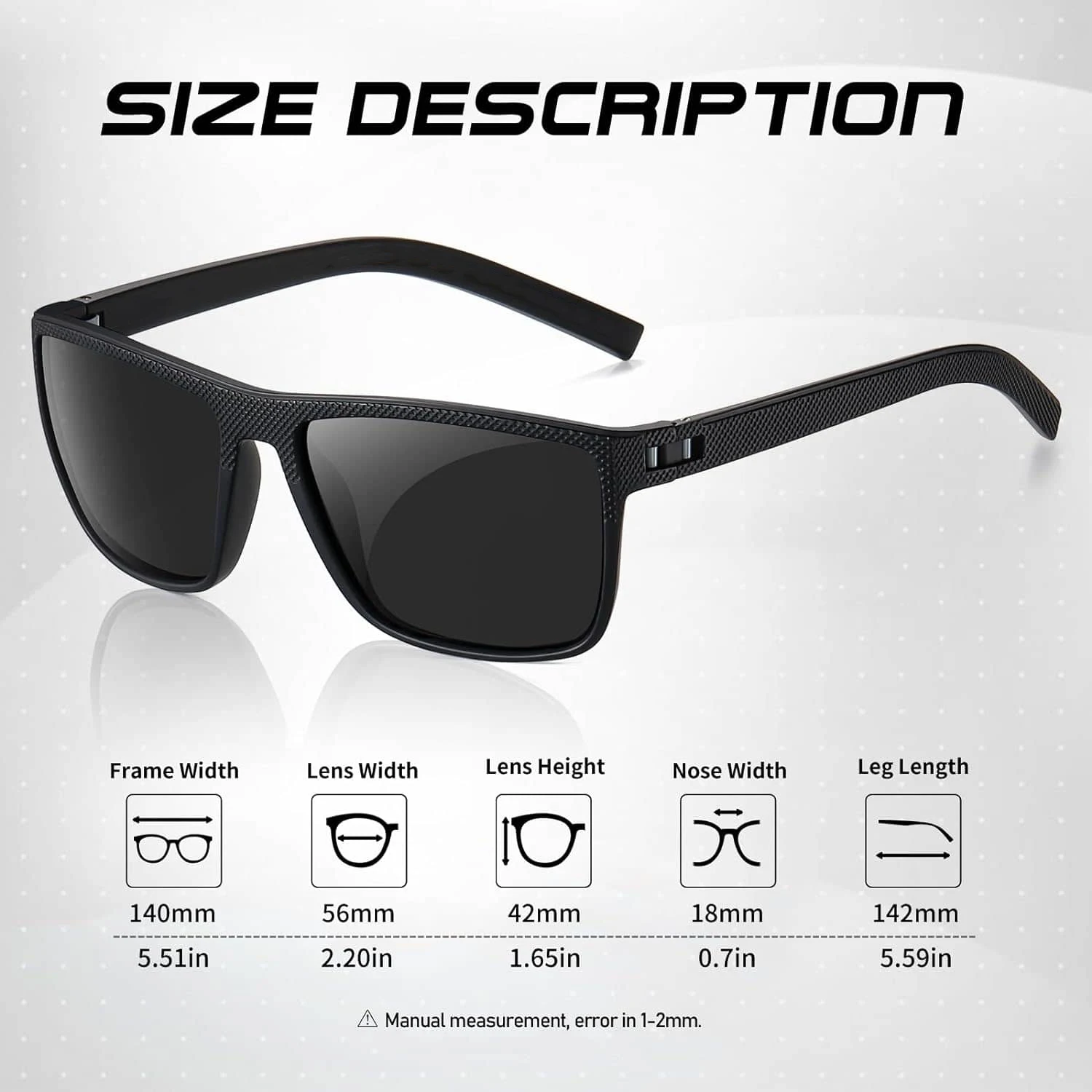 Pack of 3pcs Fashion Square Polarized Sunglasses