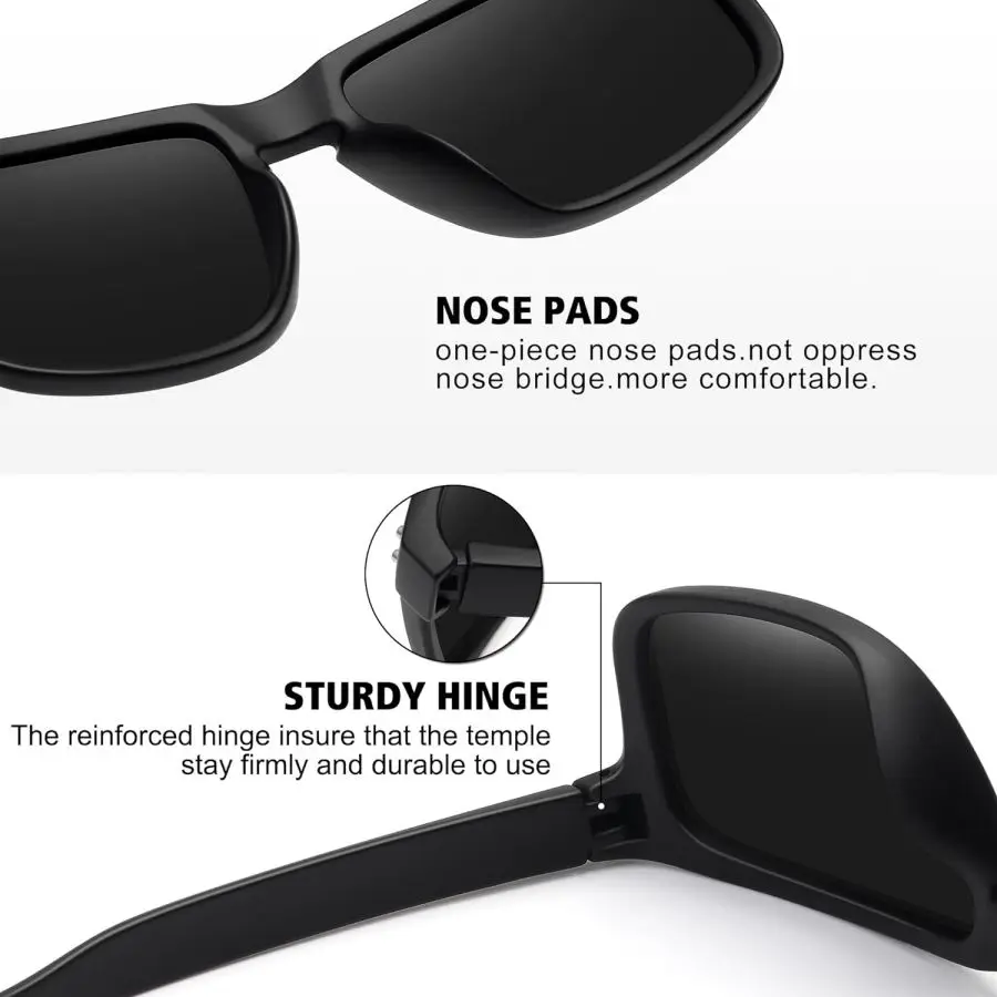 3 Pack Polarized Square Sunglasses for Men and Women