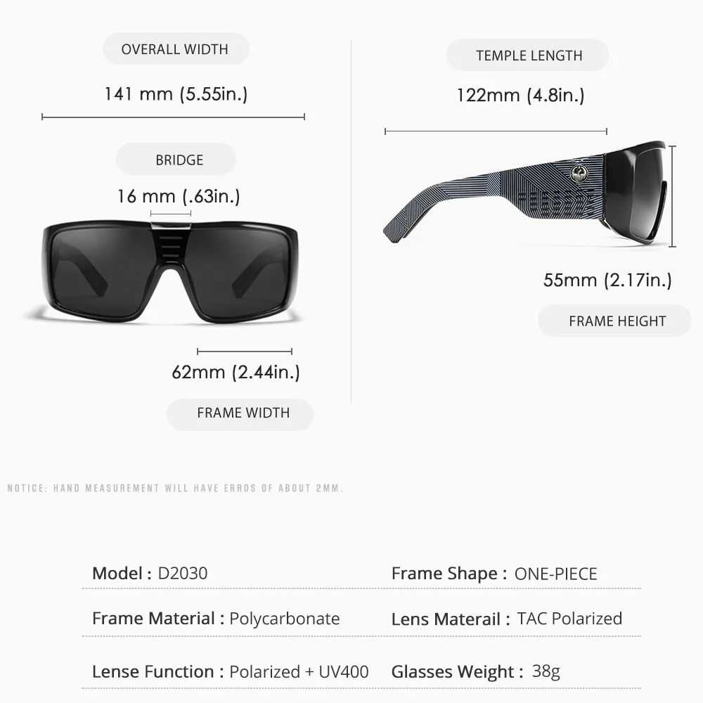 Bold Shield Dragon Sunglasses Polarized Oversized One Piece Frame