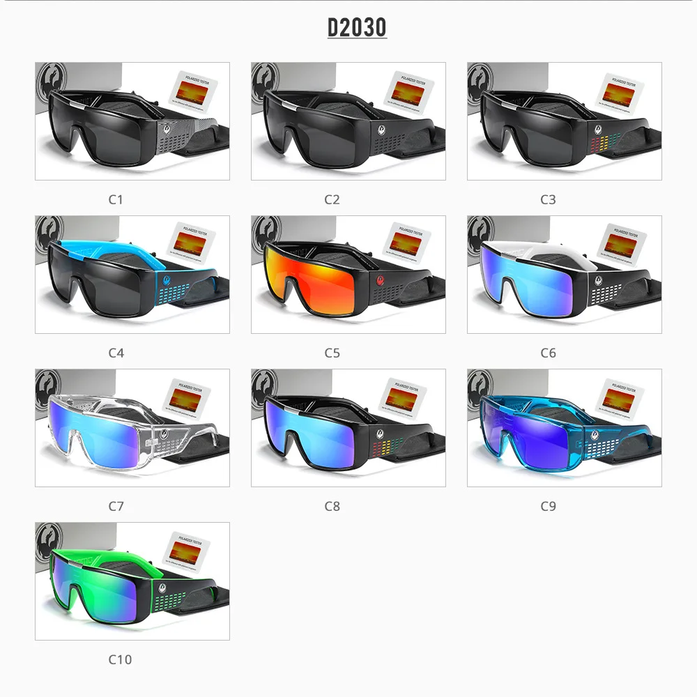 Bold Shield Dragon Sunglasses Polarized Oversized One Piece Frame