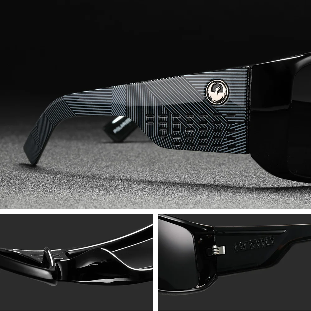 Bold Shield Dragon Sunglasses Polarized Oversized One Piece Frame