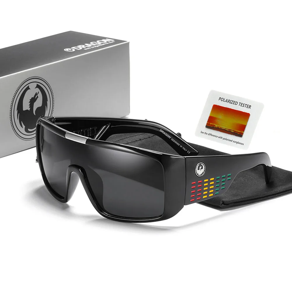 Bold Shield Dragon Sunglasses Polarized Oversized One Piece Frame