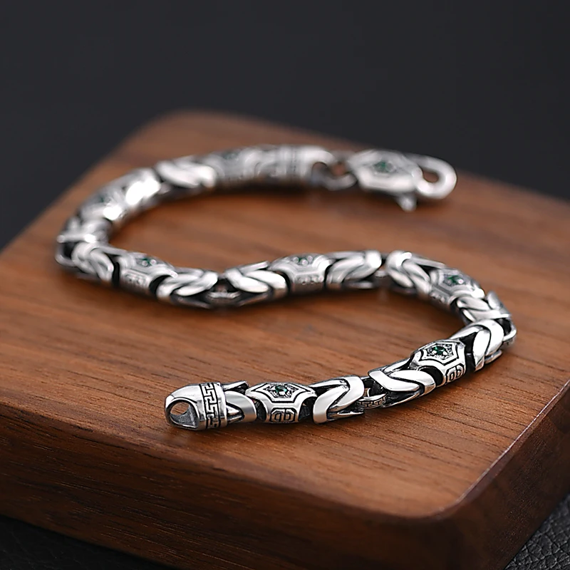 925 Sterling Silver Ping An Pattern Bracelet
