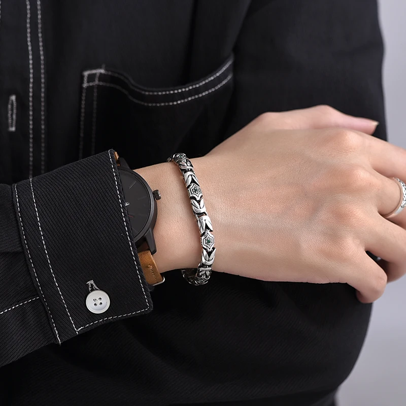 925 Sterling Silver Ping An Pattern Bracelet