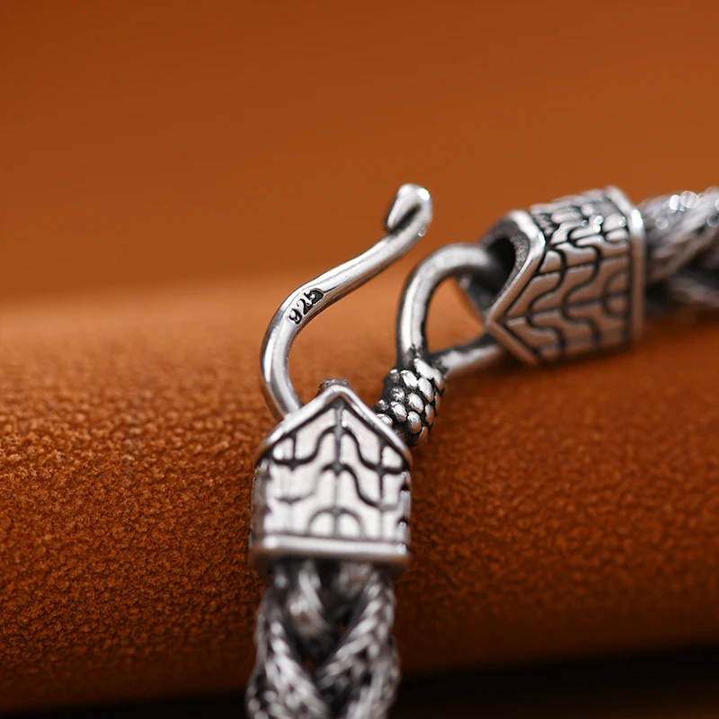 Sterling Silver Woven Bracelet Handcrafted Vintage