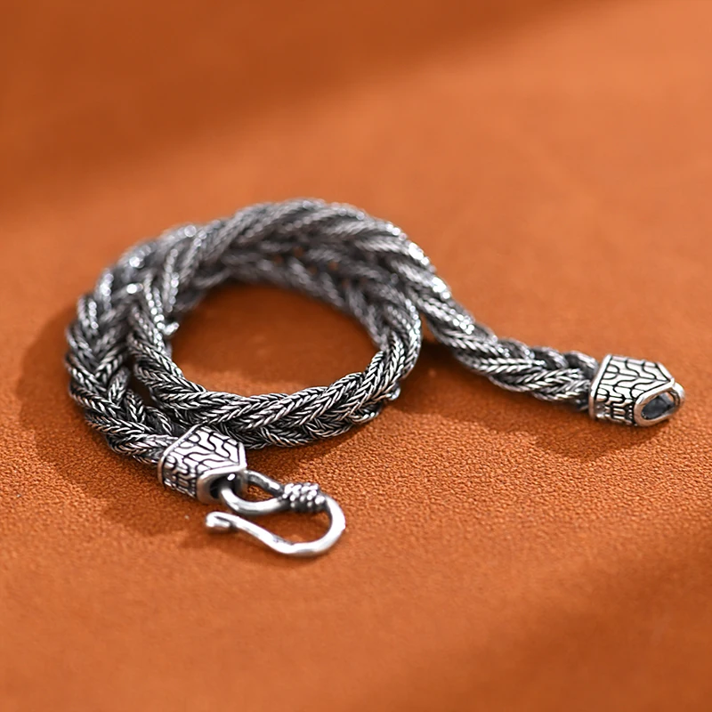 Sterling Silver Woven Bracelet Handcrafted Vintage