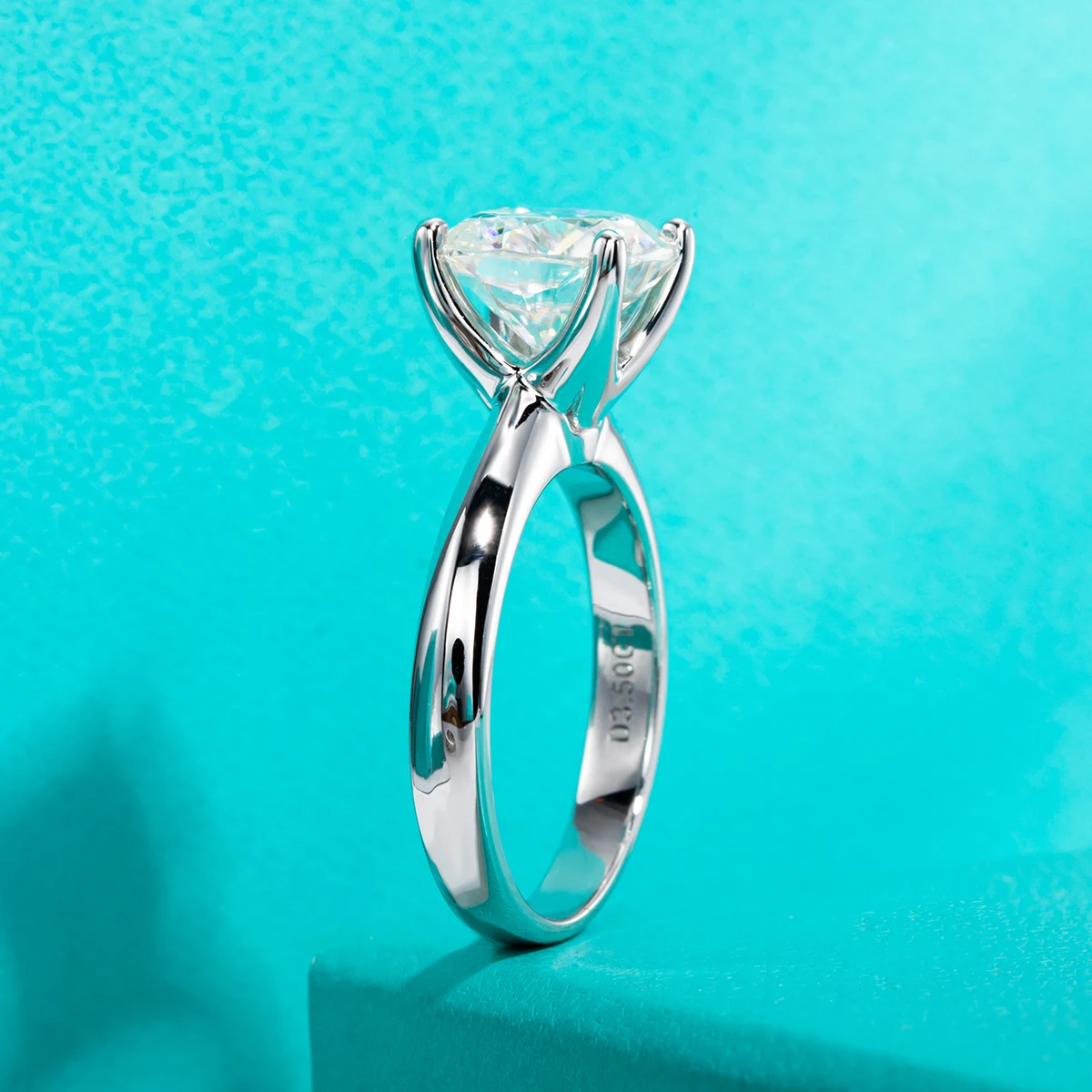 3.5ct Cushion Cut D Color Moissanite Engagement Ring
