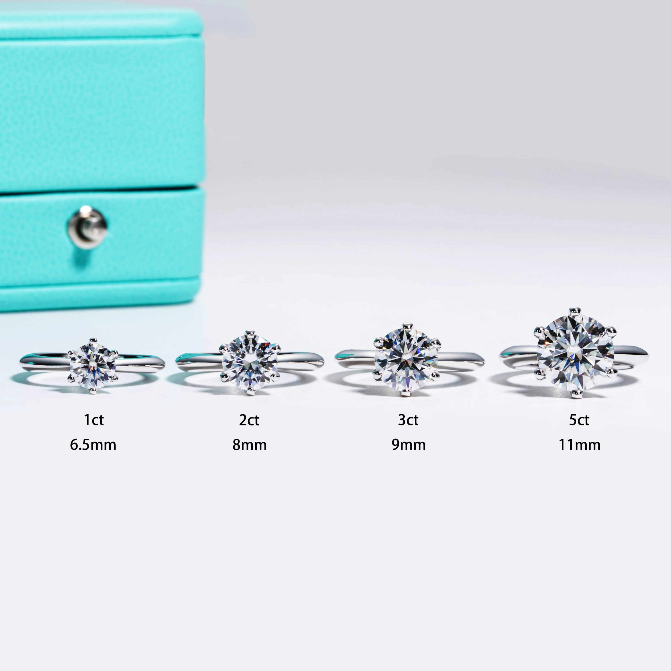 Moissanite Engagement Ring 1ct 2ct 3ct 5ct