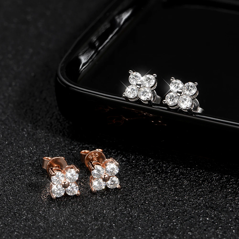 3ct D VVS1 Moissanite Stud Earrings in 925 Sterling Silver