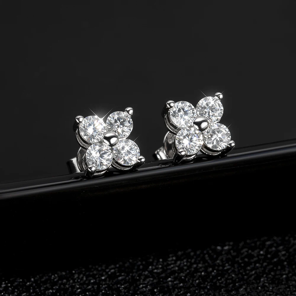3ct D VVS1 Moissanite Stud Earrings in 925 Sterling Silver