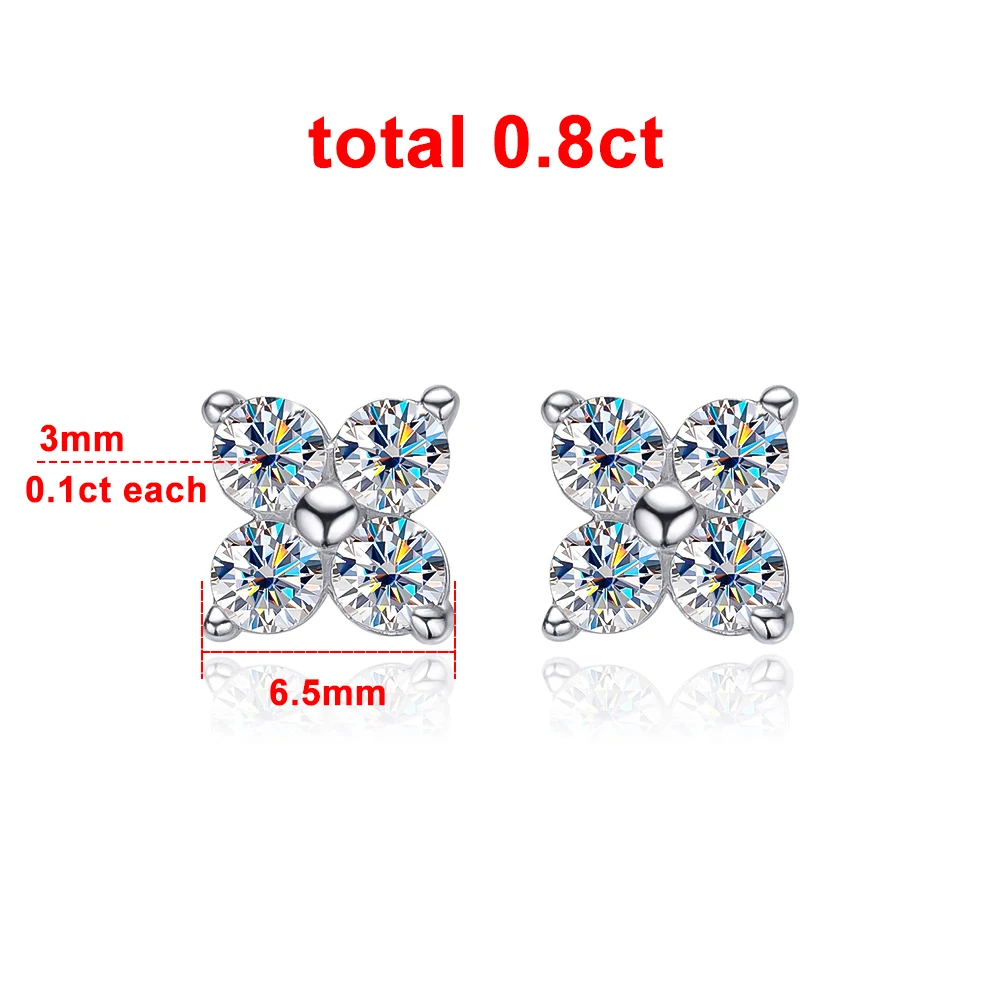 3ct D VVS1 Moissanite Stud Earrings in 925 Sterling Silver