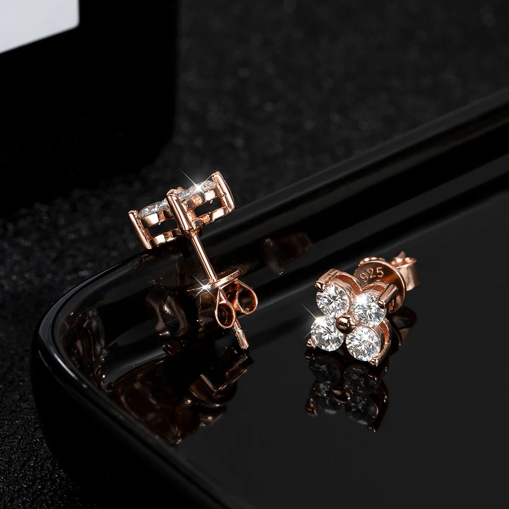 3ct D VVS1 Moissanite Stud Earrings in 925 Sterling Silver