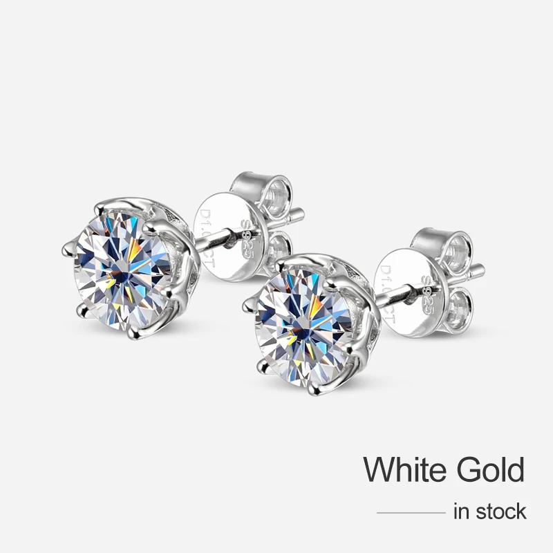 1ct D-Color Moissanite Wedding Earrings S925 Sterling Silver