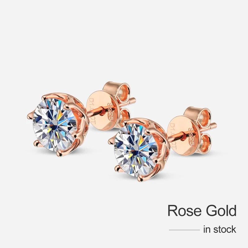1ct D-Color Moissanite Wedding Earrings S925 Sterling Silver