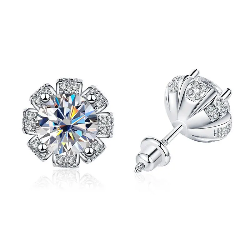 2ct Moissanite Diamond Earrings in 18K White Gold