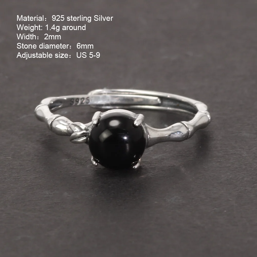 Antique 925 Sterling Silver Women's Bamboo Ring