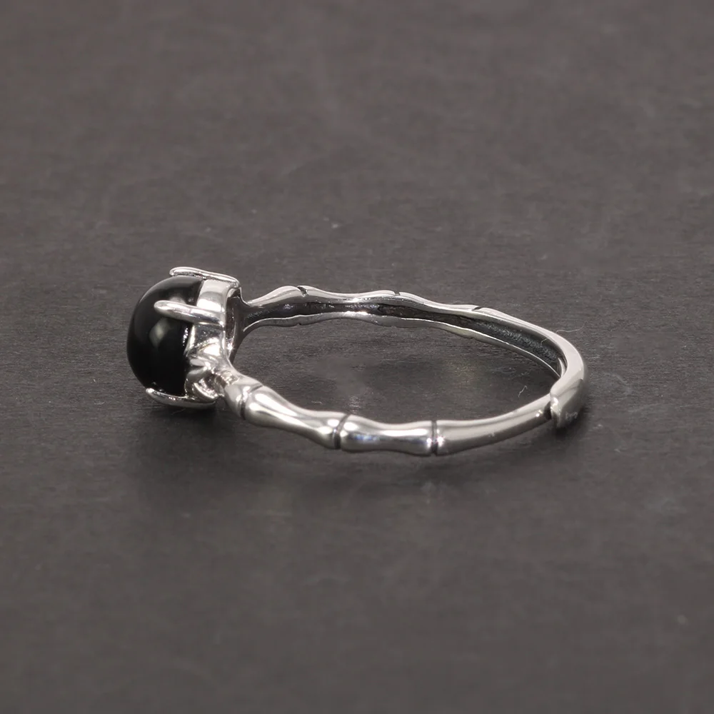 Antique 925 Sterling Silver Women's Bamboo Ring