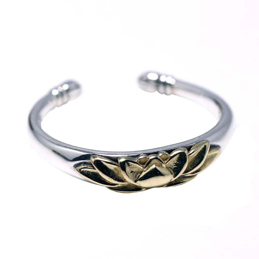 Vintage 925 Sterling Silver Lotus Ring for Women